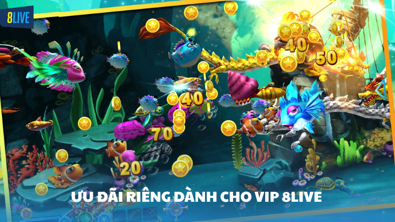 bắn cá 8Live Nhiều đặc quyền dành đặc biệt cho người chơi VIP