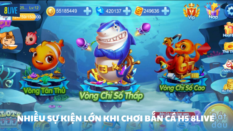 bắn cá H5 8Live Nhiều sự kiện tích luỹ điểm hấp dẫn